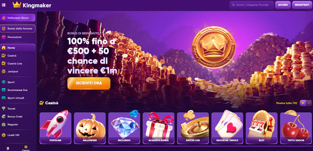Kingmaker Casino online Italia recensione completa