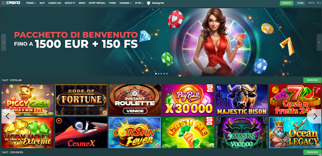 22Casino recensione completa non AAMS