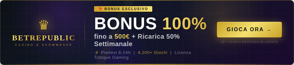 Betrepublic migliore Bonus Casino non AAMS 2026 Betrepublic migliore Bonus Casino non AAMS