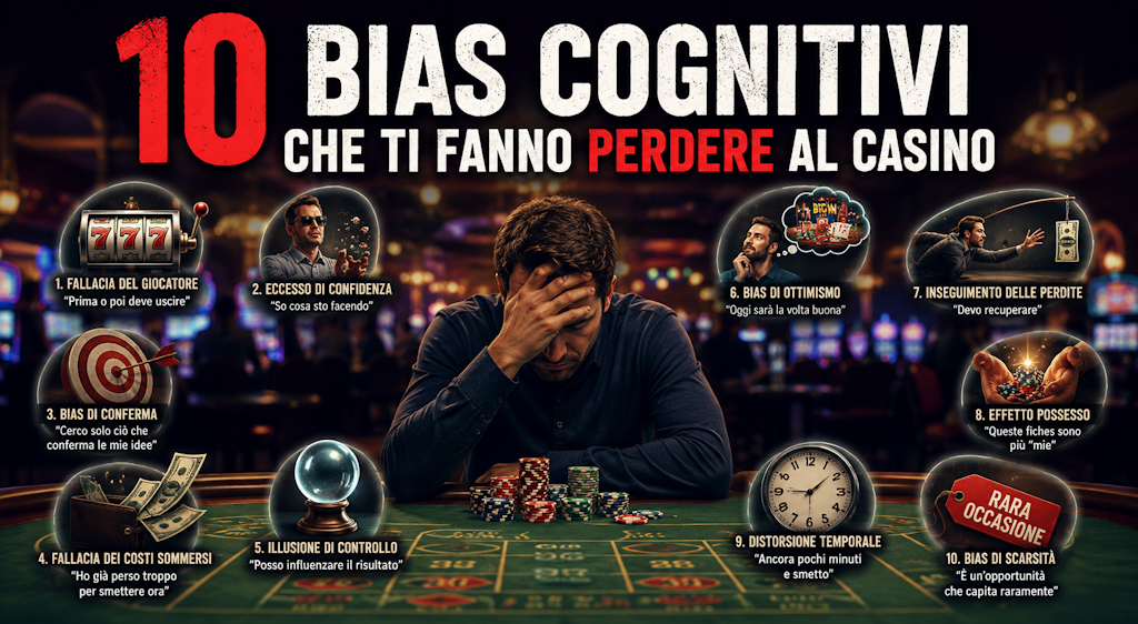 10 bias cognitivi al casino - psicologia del gioco d'azzardo bias cognitivi casino - psicologia e trappole mentali del gioco d'azzardo