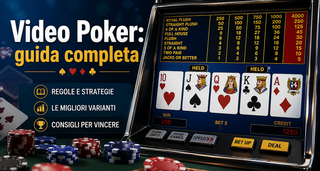 Video Poker guida completa: strategia Jacks or Better e RTP Tabella pagamenti Jacks or Better 9/6 e strategia ottimale video poker
